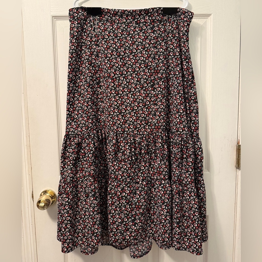 Maurices Floral Maxi Skirt with Tiered Design